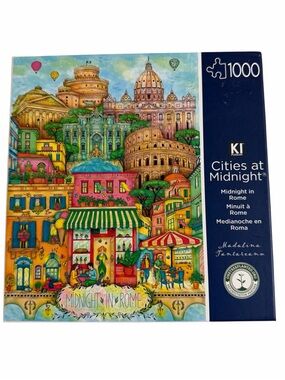 1000pc Cities At Midnight-Rome Puzzle Design By Madalina Tantareanu w/ poster